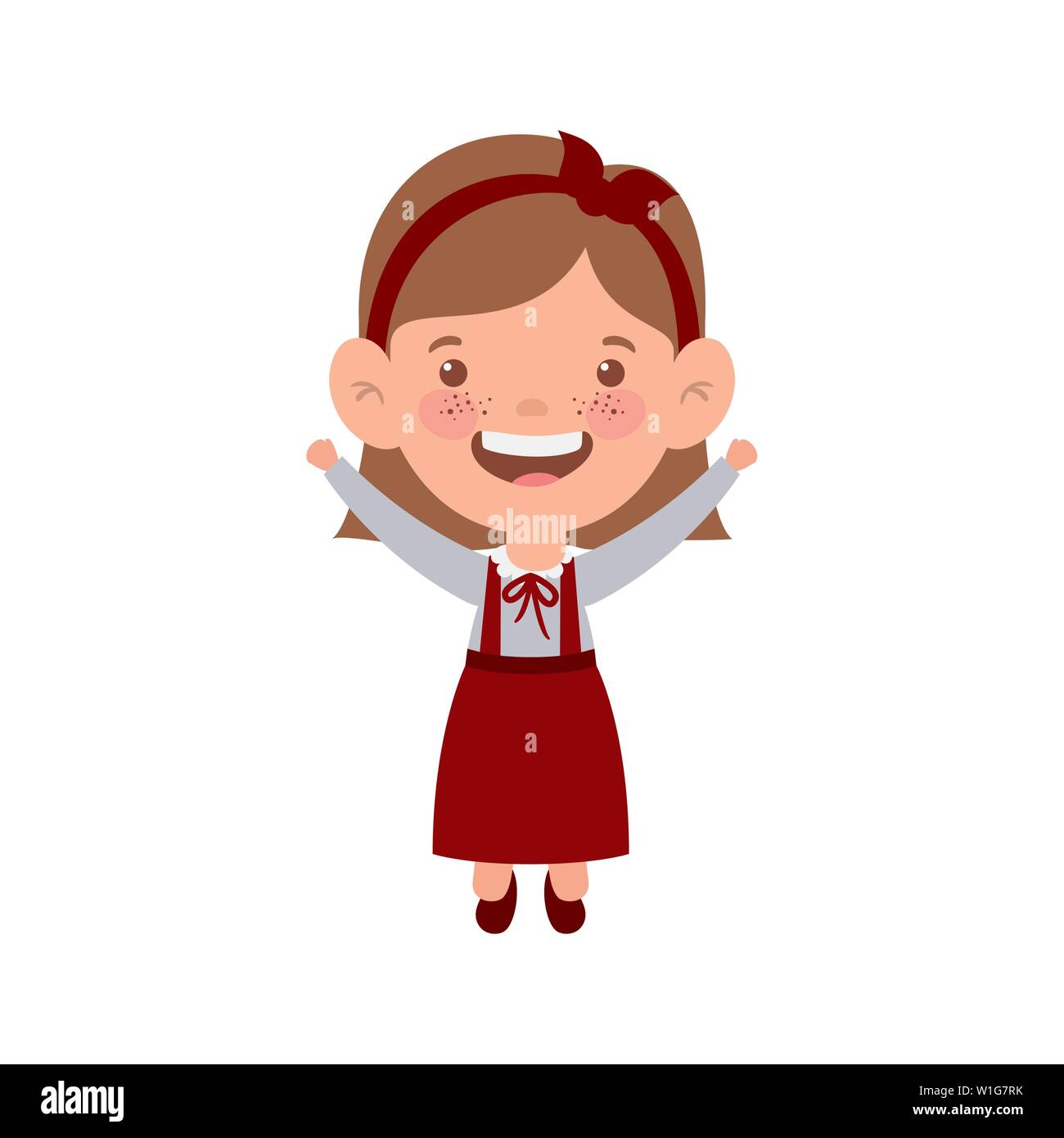 student girl standing smiling on white background Stock Vector Image ...
