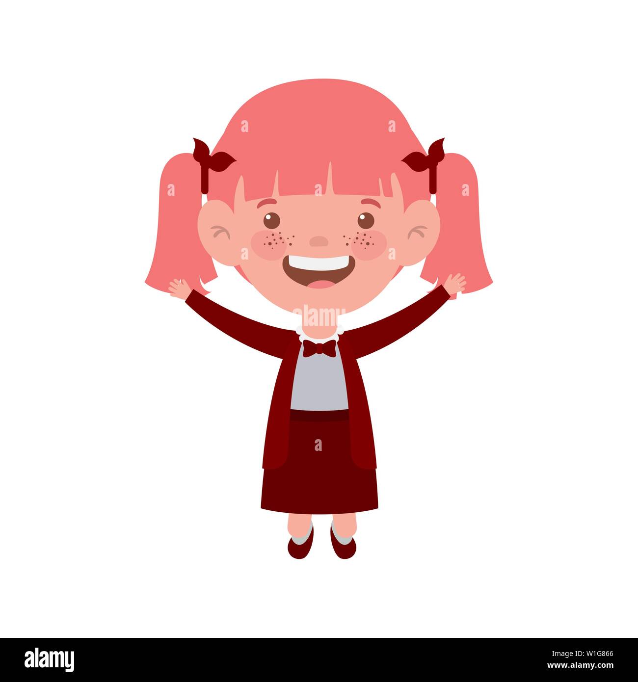 student girl standing smiling on white background Stock Vector Image ...