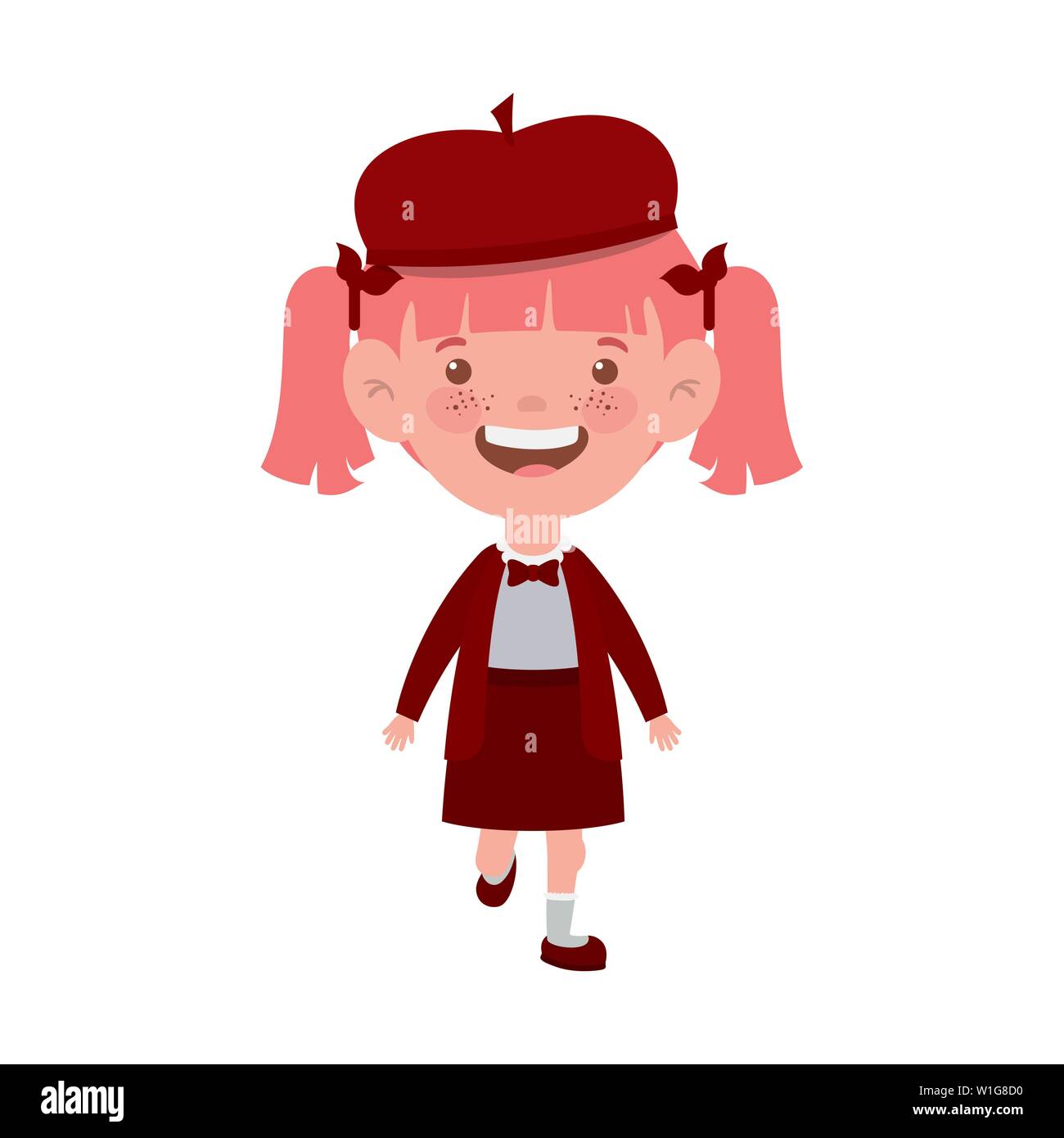 student girl standing smiling on white background Stock Vector Image ...