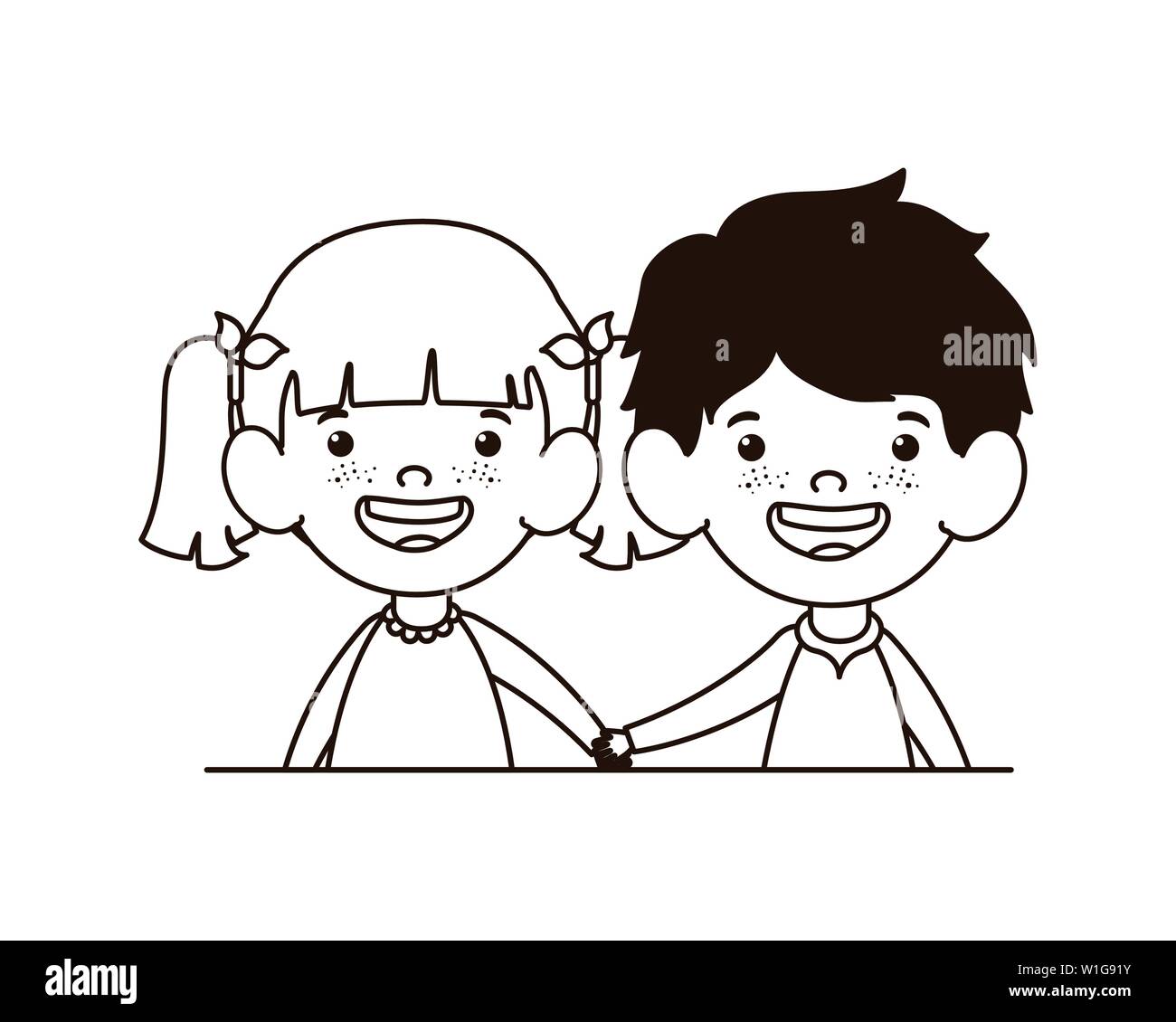 silhouette of couple baby smiling on white background Stock Vector ...