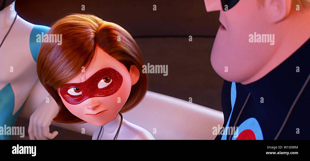 USA. A scene from the ©Walt Disney Studios new movie : Incredibles 2(2018).  Plot: Bob Parr (Mr. Incredible) is left to care for the kids while Helen (Elastigirl) is out saving the world.  Ref: LMK110-J2250-190618 Supplied by LMKMEDIA. Editorial Only. Landmark Media is not the copyright owner of these Film or TV stills but provides a service only for recognised Media outlets. pictures@lmkmedia.com Stock Photo
