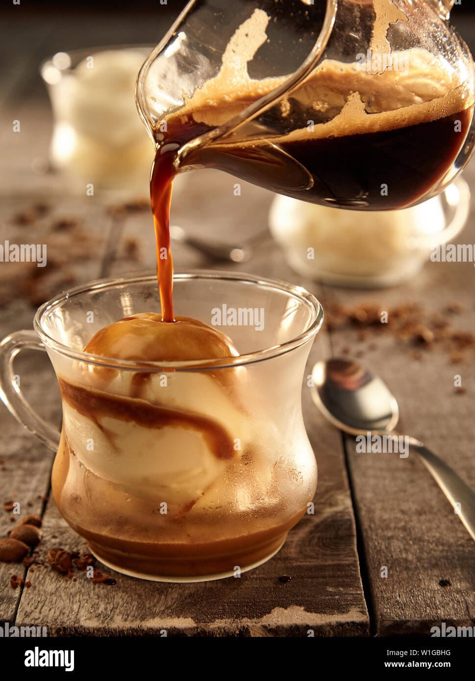 Afogato - Espresso and Ice Cream Stock Photo