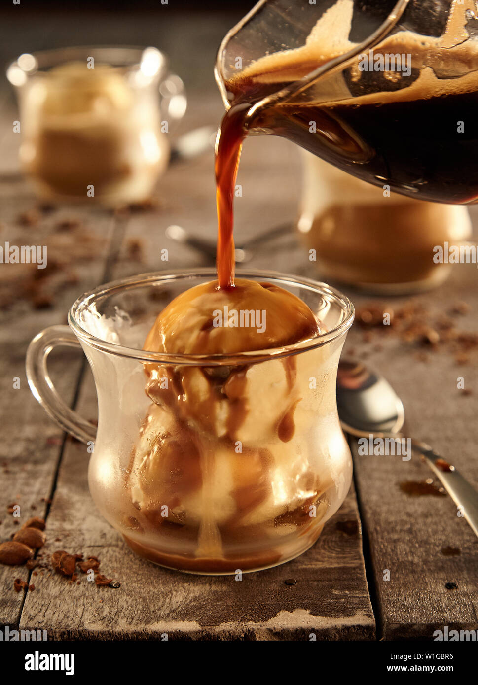 Afogato - Espresso and Ice Cream Stock Photo
