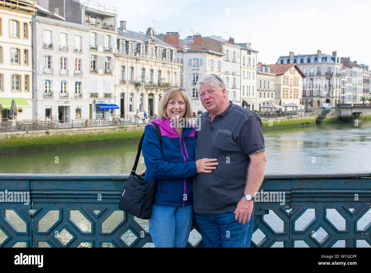 Senior couple traveling around Europe enjoying retirement lifestyle and