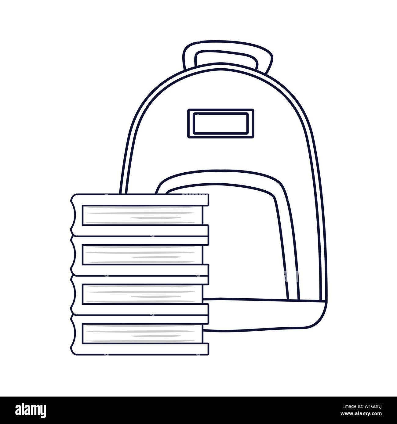 backpack and books back to school vector illustration Stock Vector ...