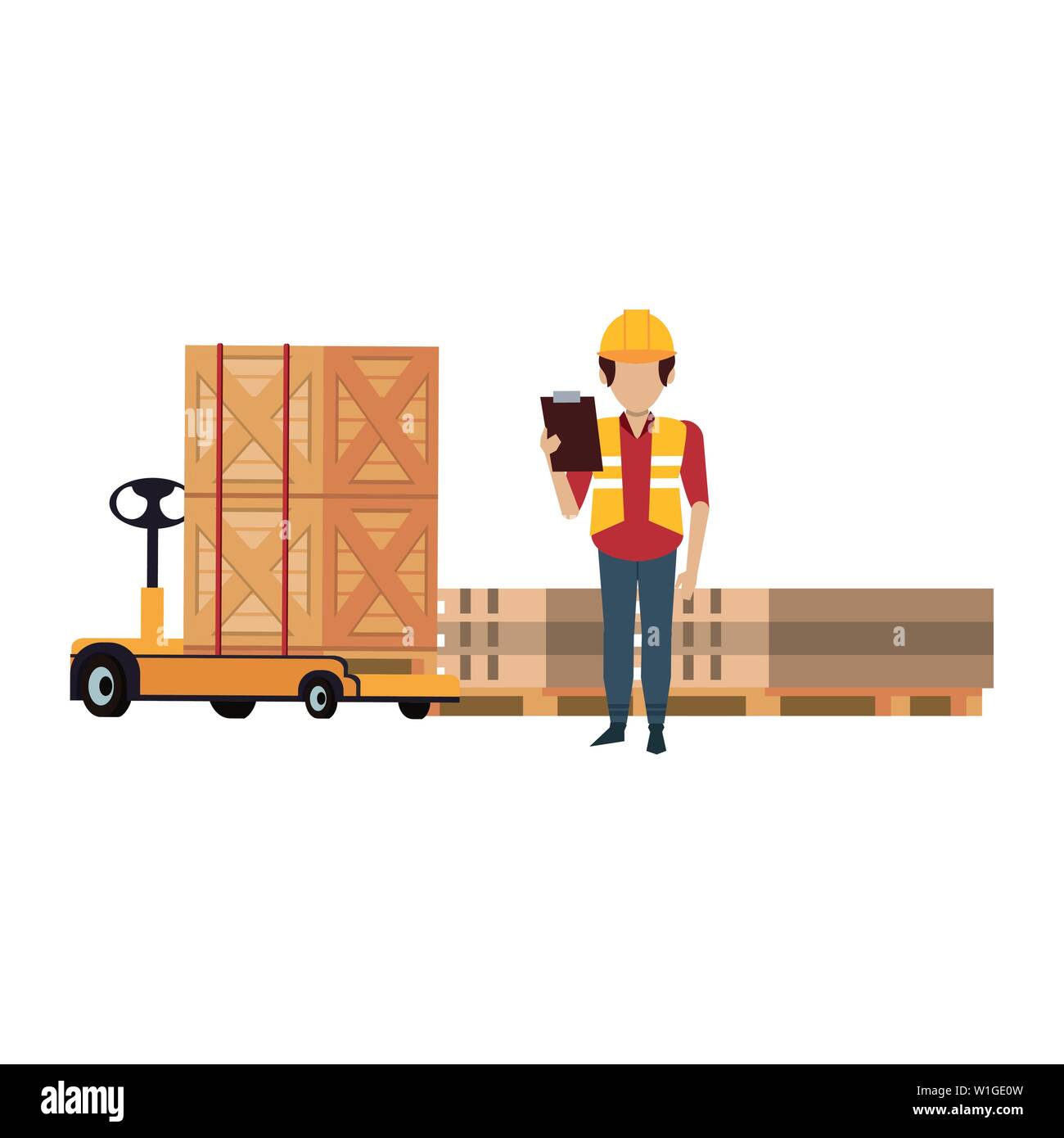 Warehouse worker logistics job concept Stock Vector Image & Art - Alamy