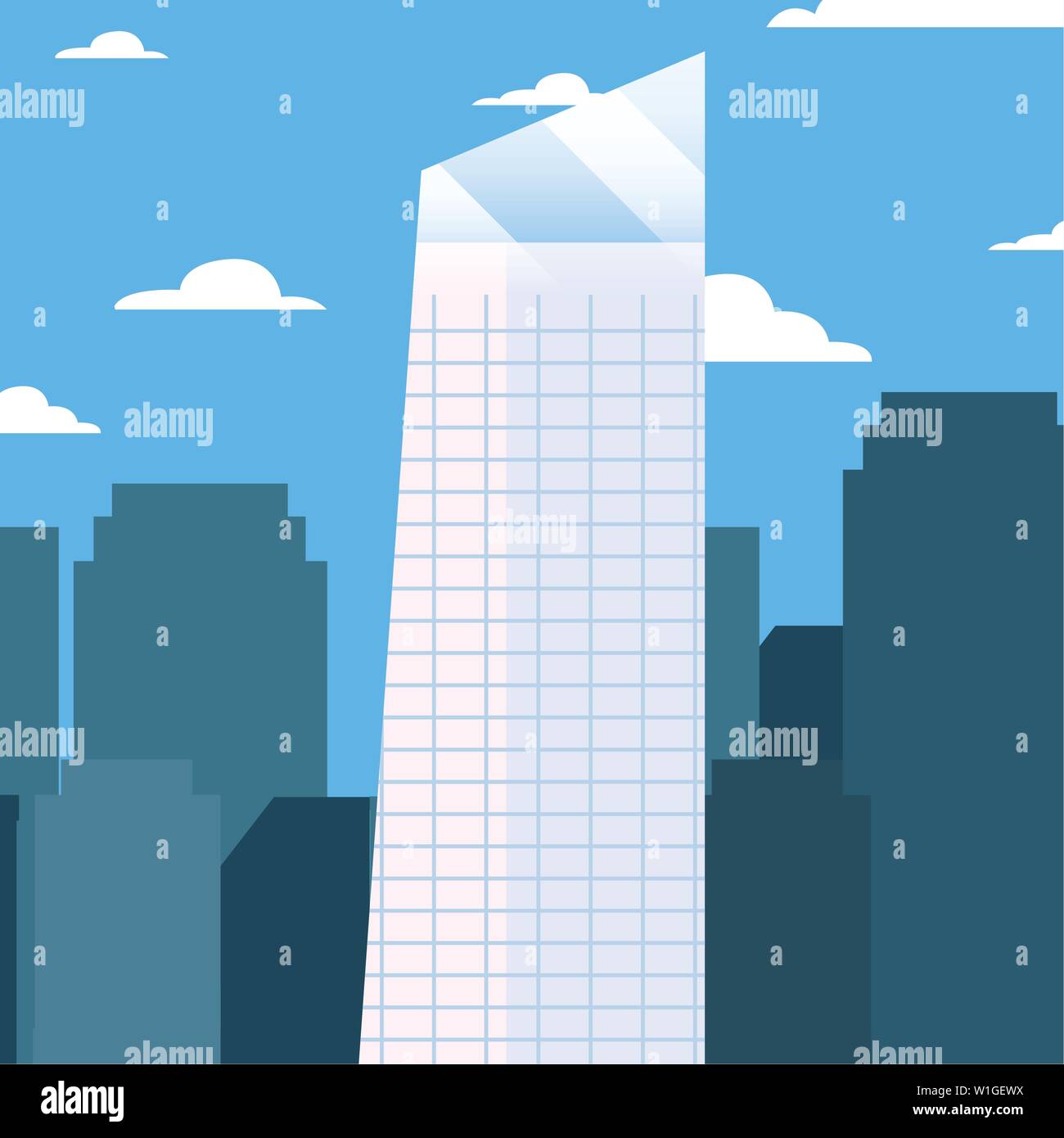 skyscraper urban city sky background vector illustration Stock Vector ...