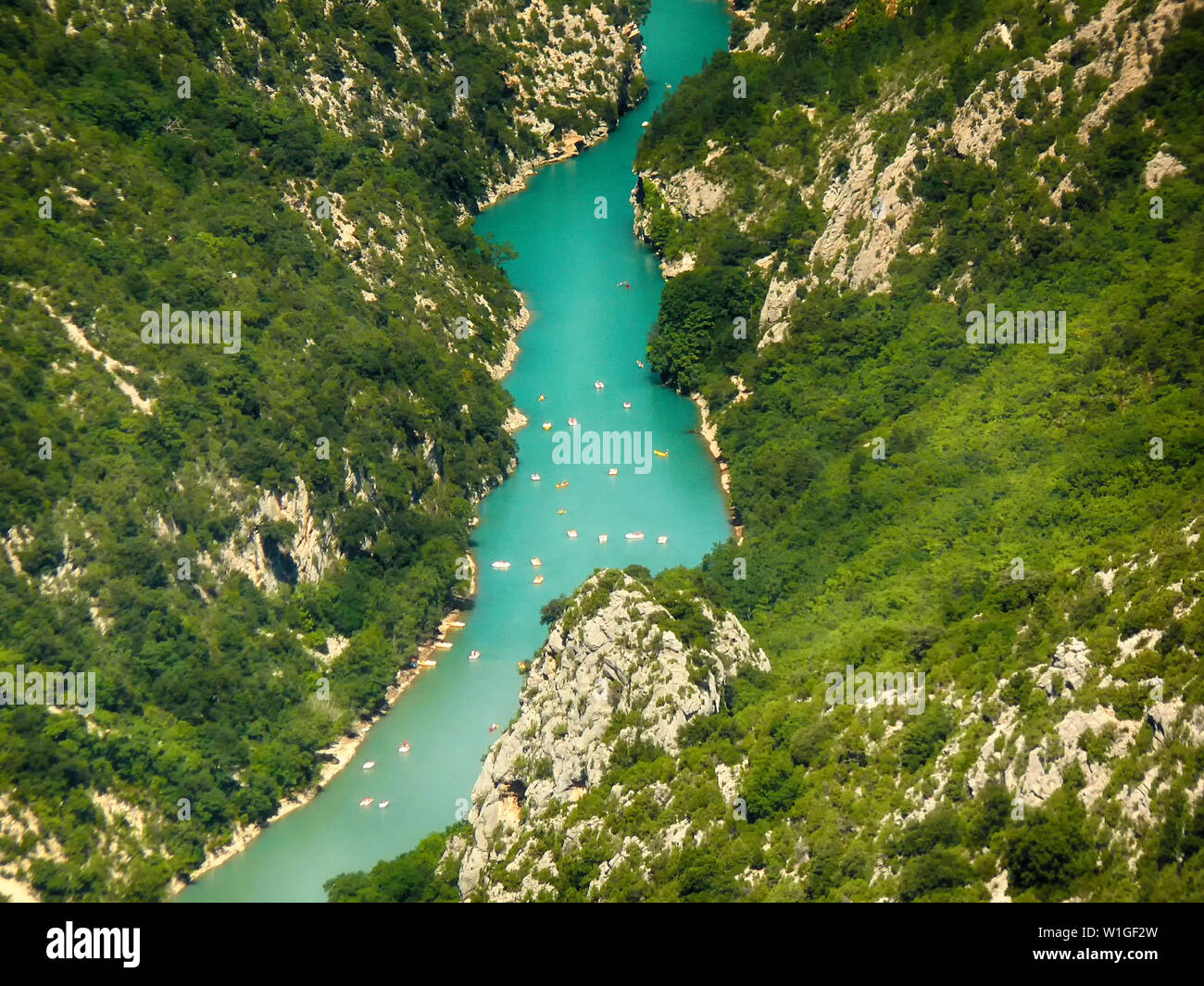 Verdon Rifts View of the Verdon Canyon through which the Verdon River flows. It is ...