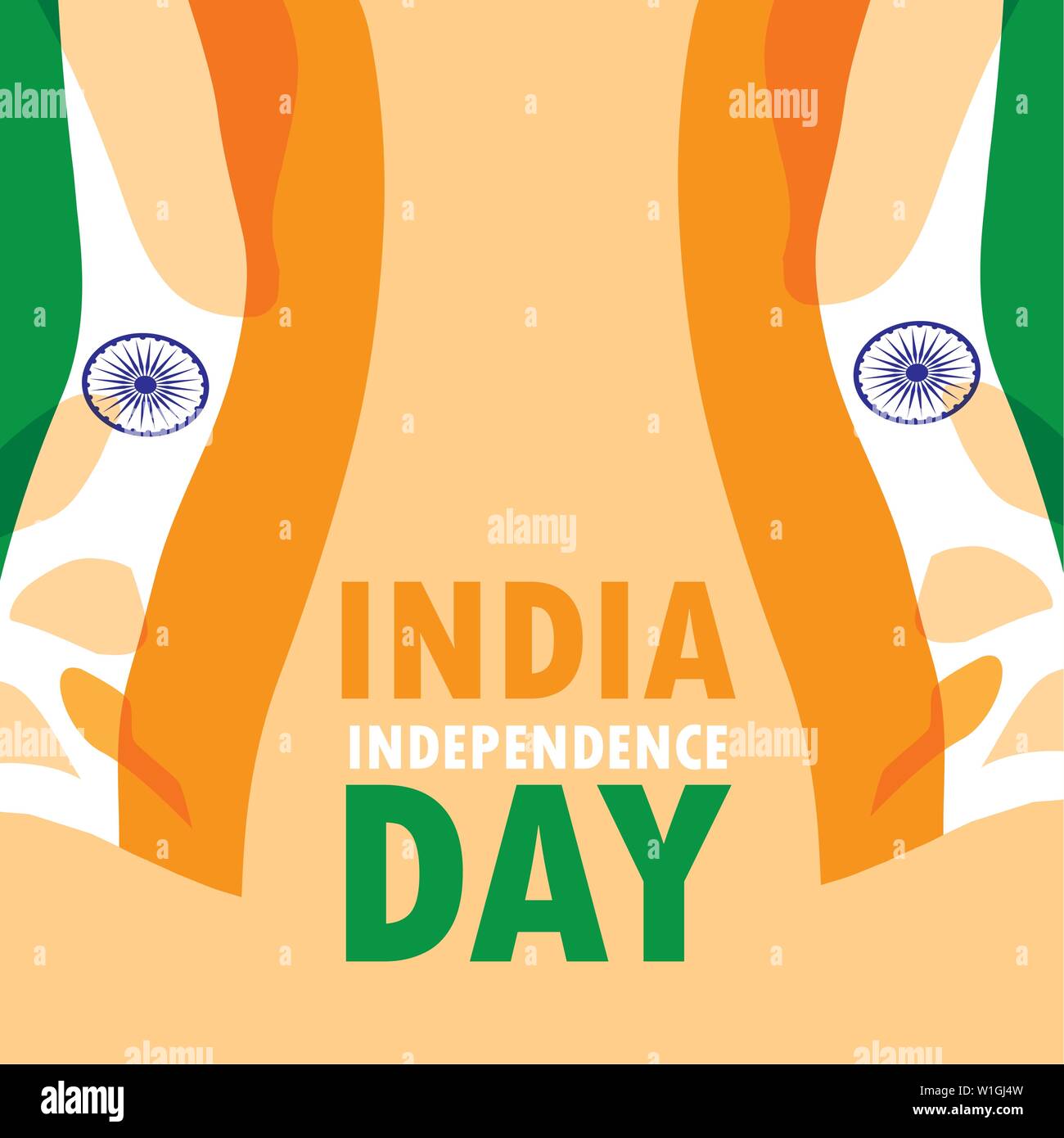 indian independence day poster with flag vector illustration design ...