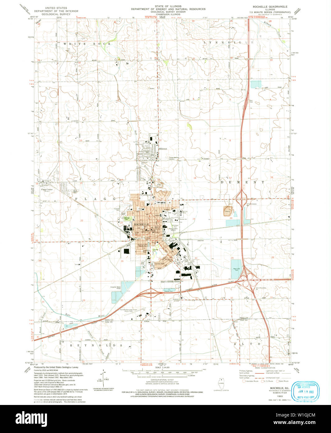 Rochelle illinois map Cut Out Stock Images & Pictures - Alamy