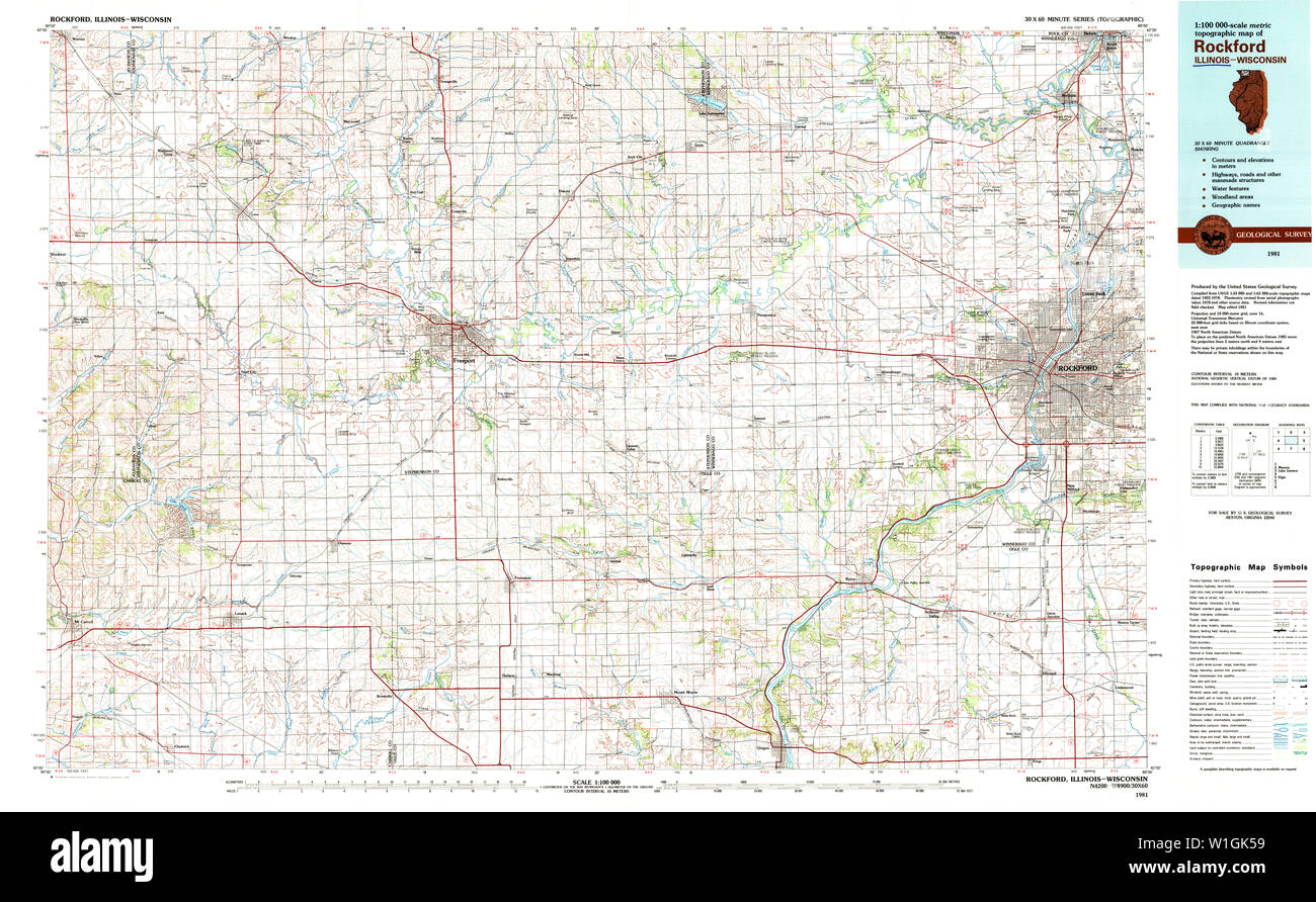 Map of rockford illinois hi-res stock photography and images - Alamy