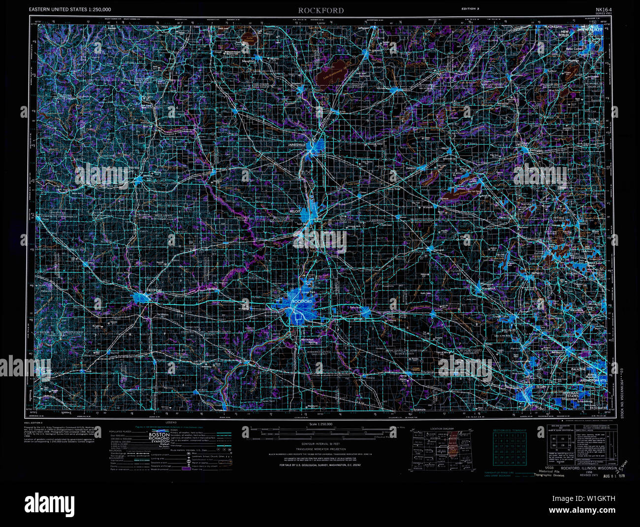 Map of rockford illinois hi-res stock photography and images - Alamy