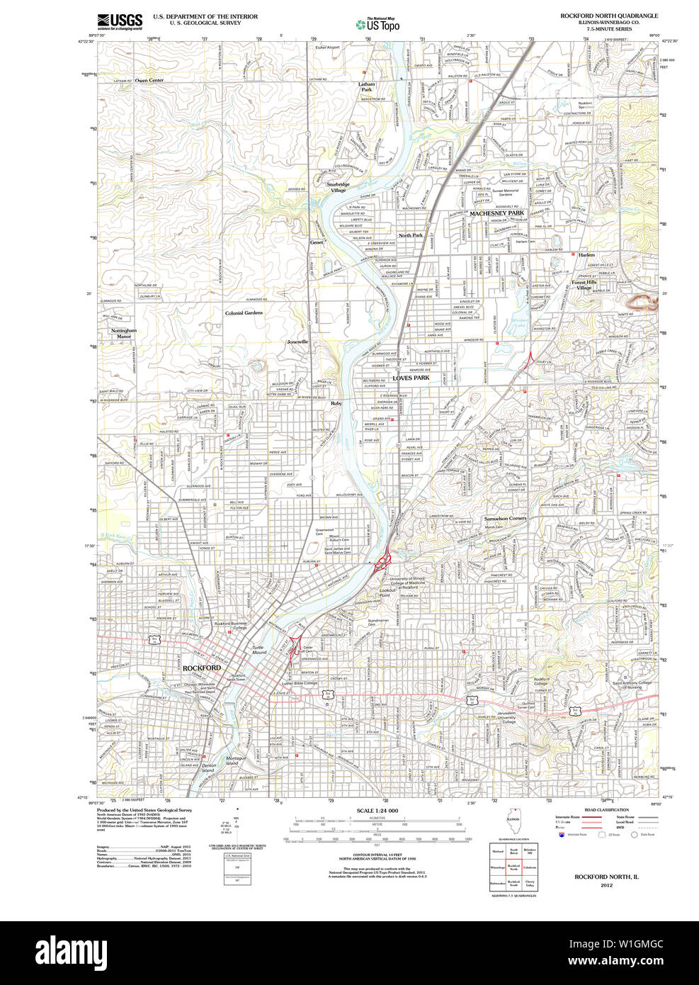 Map of rockford illinois hi-res stock photography and images - Alamy