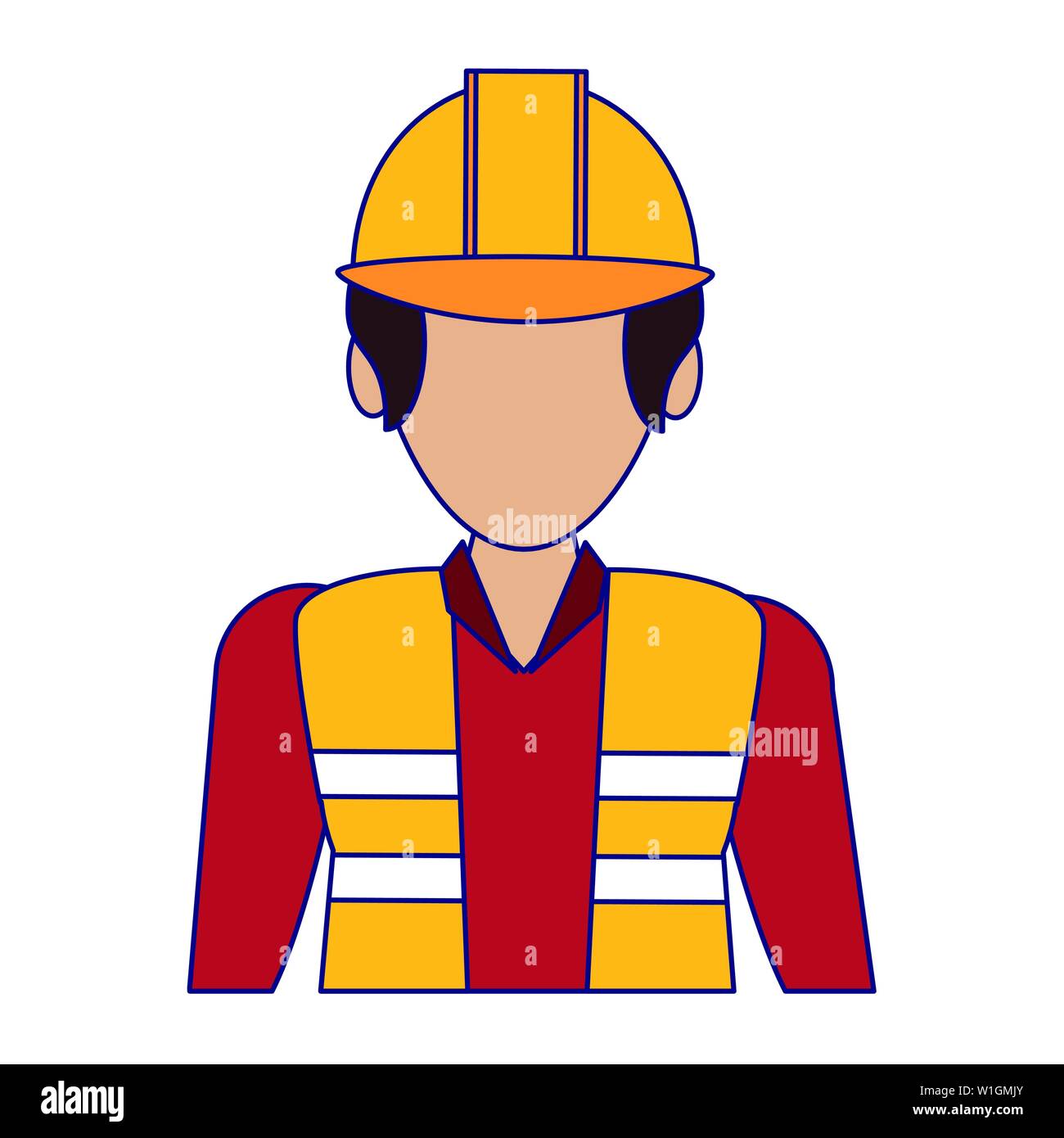 Warehouse worker logistics job concept blue lines Stock Vector Image ...