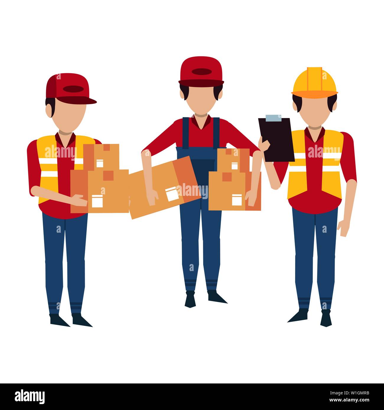 Warehouse workers with merchandise Stock Vector Image & Art Alamy