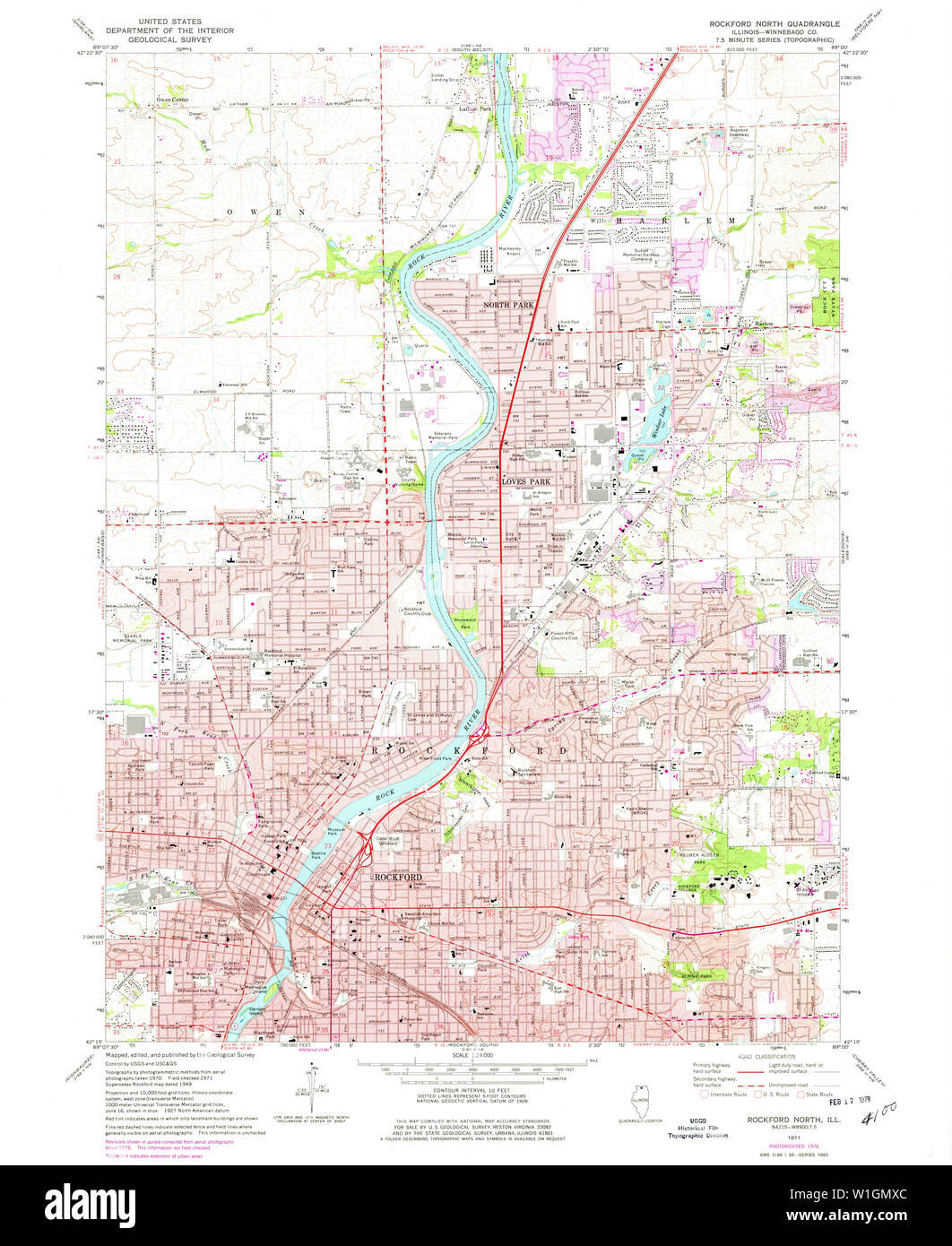 Map of rockford illinois Cut Out Stock Images & Pictures - Alamy