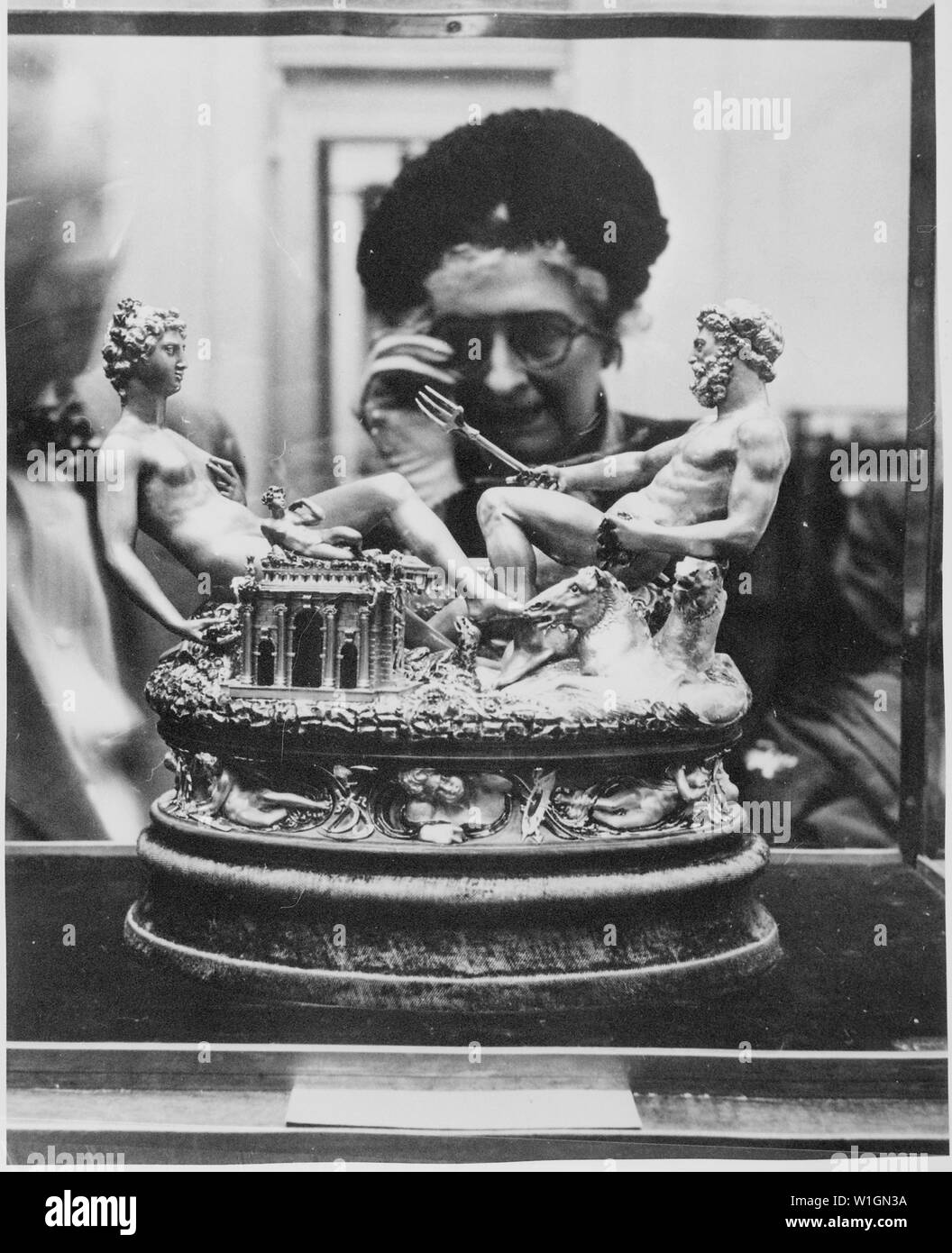Matronely Matronly visitor to the National Gallery Washington, DC, scrutinizing ...