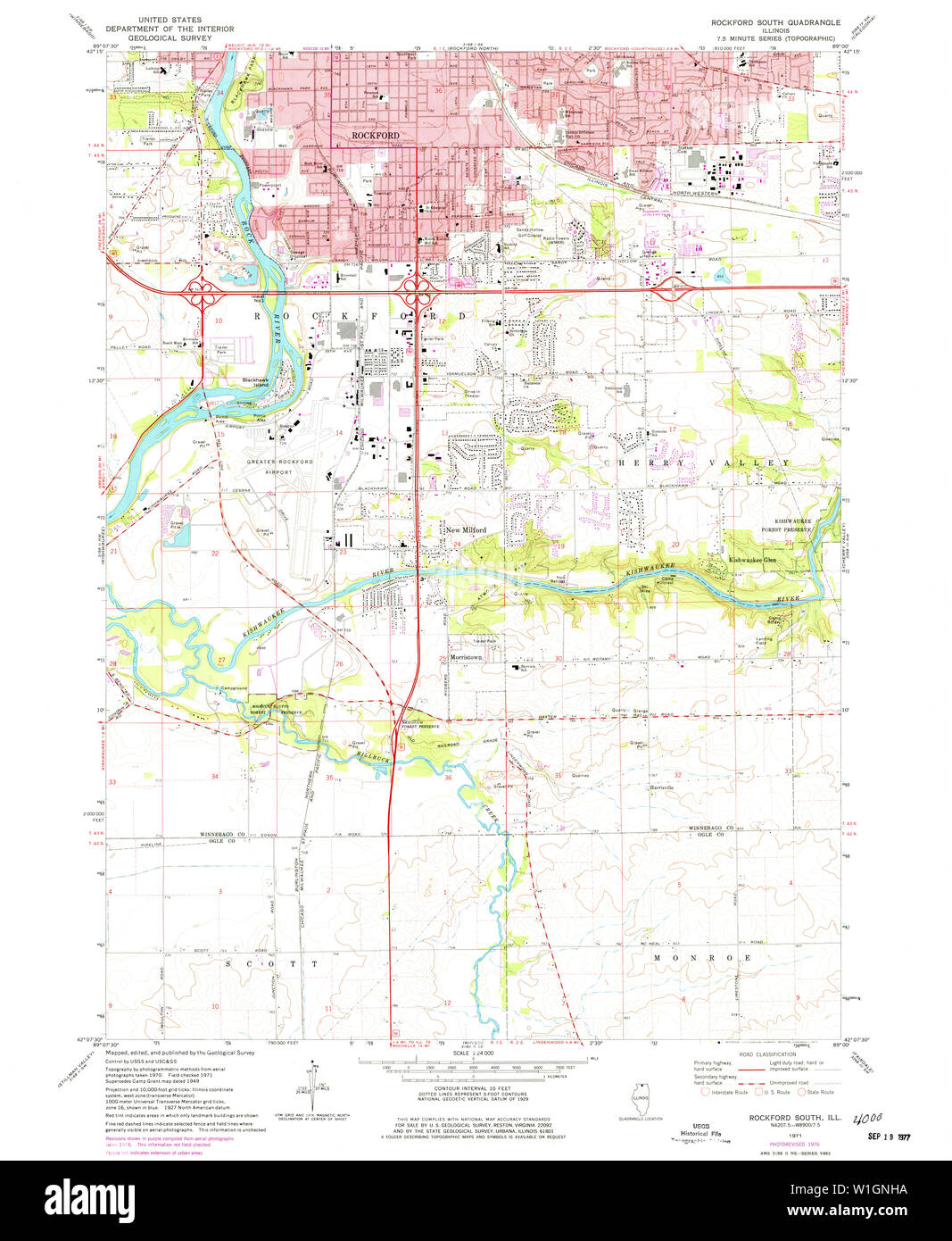 Map of rockford illinois Cut Out Stock Images & Pictures - Alamy