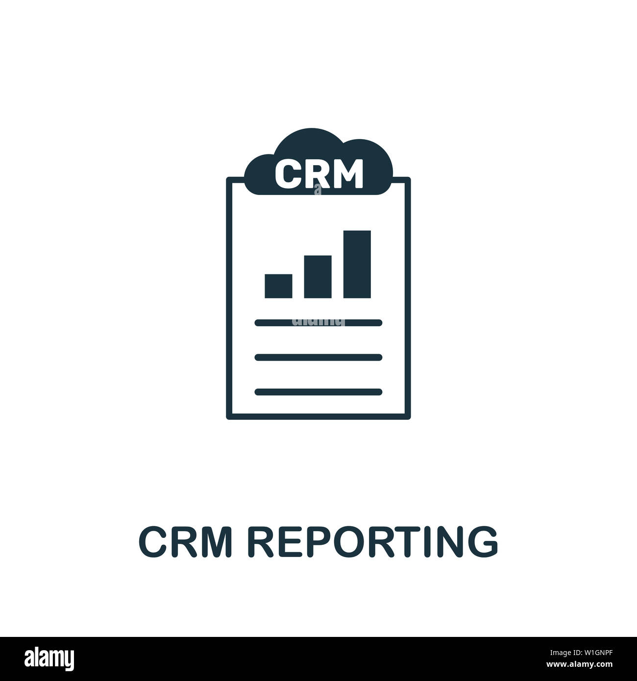 Crm Reporting icon symbol. Creative sign from crm icons collection. Filled flat Crm Reporting icon for computer and mobile Stock Photo