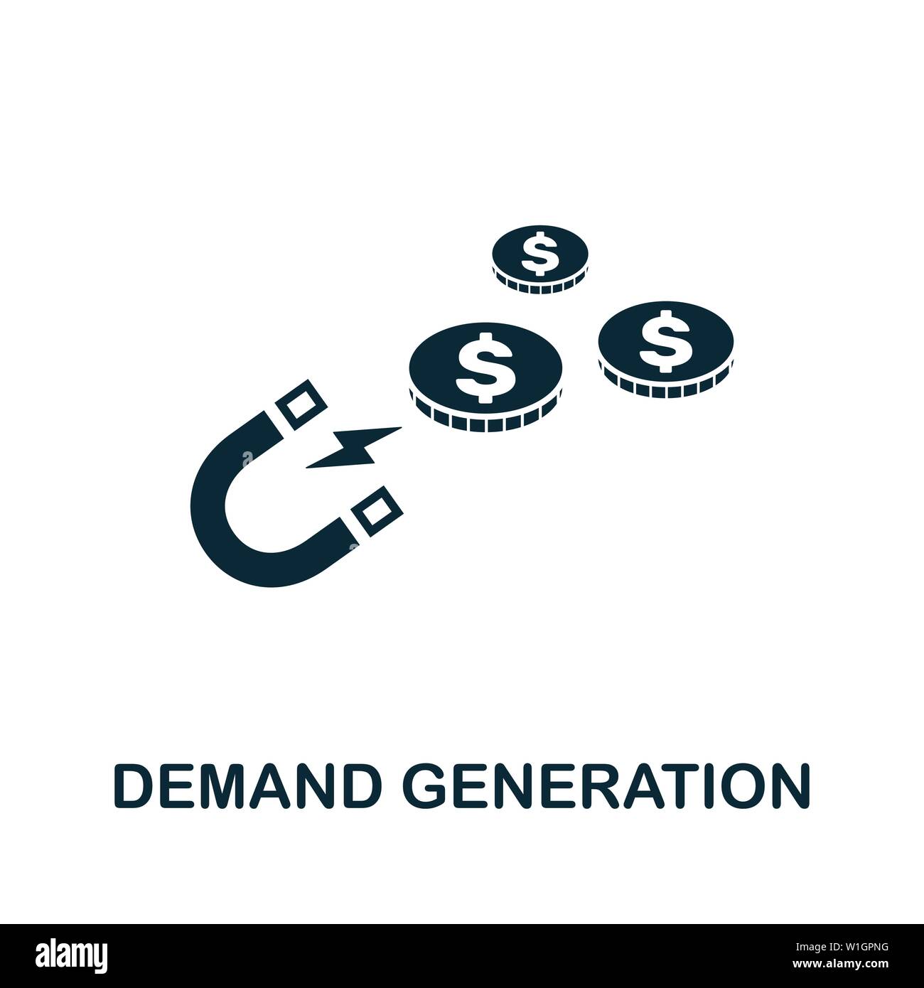 Demand Generation vector icon symbol. Creative sign from crm icons collection. Filled flat Demand Generation icon for computer and mobile Stock Vector