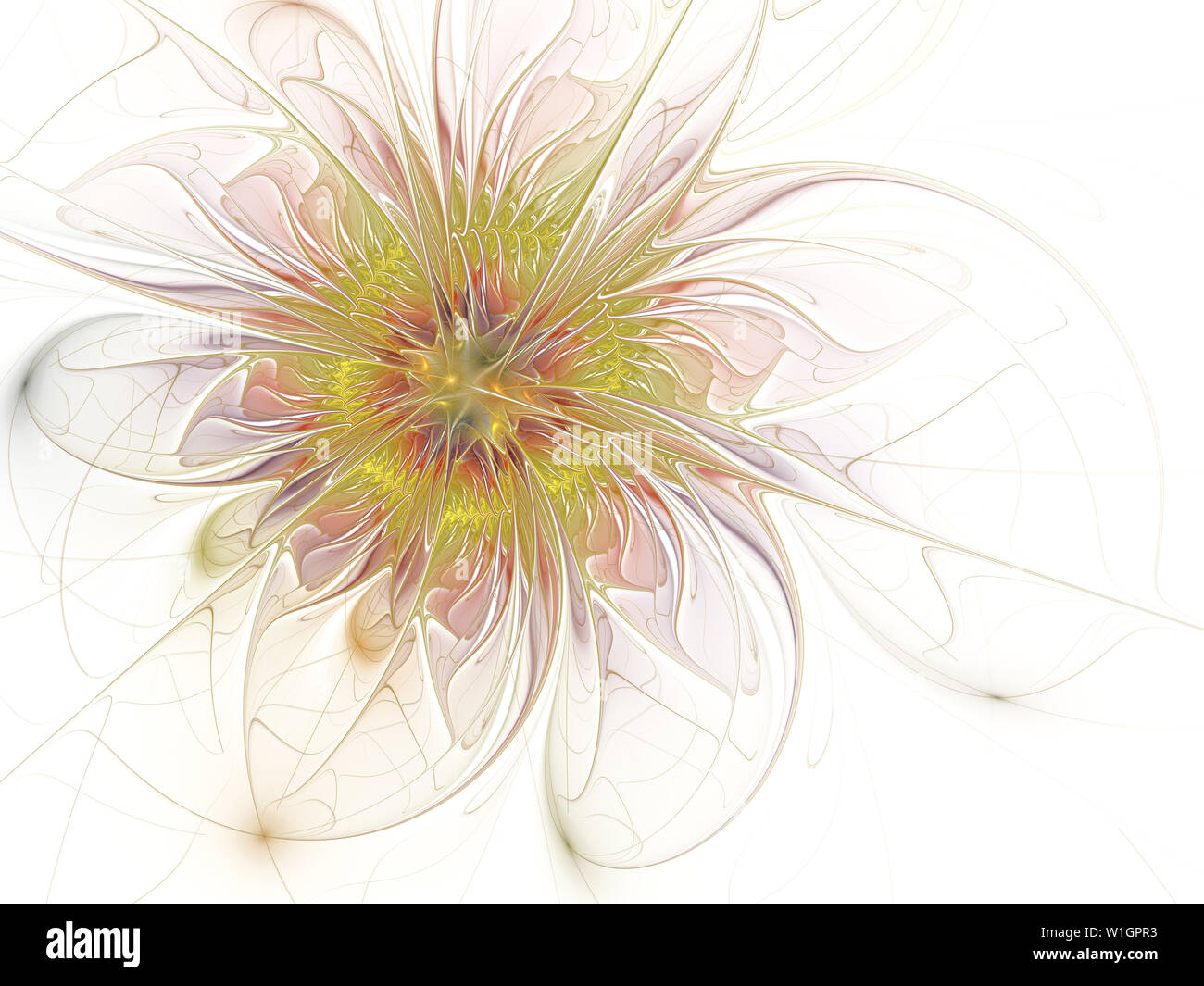 Leafy fractal flower in growth, digital artwork for creative graphic ...