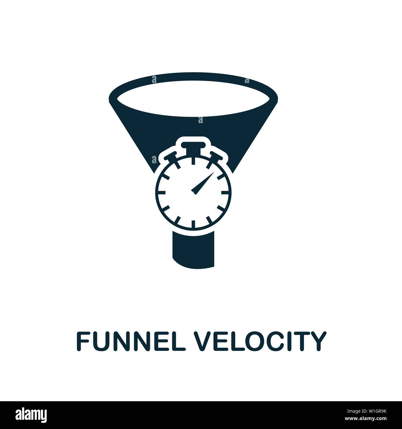 Funnel Velocity vector icon symbol. Creative sign from crm icons collection. Filled flat Funnel Velocity icon for computer and mobile Stock Vector