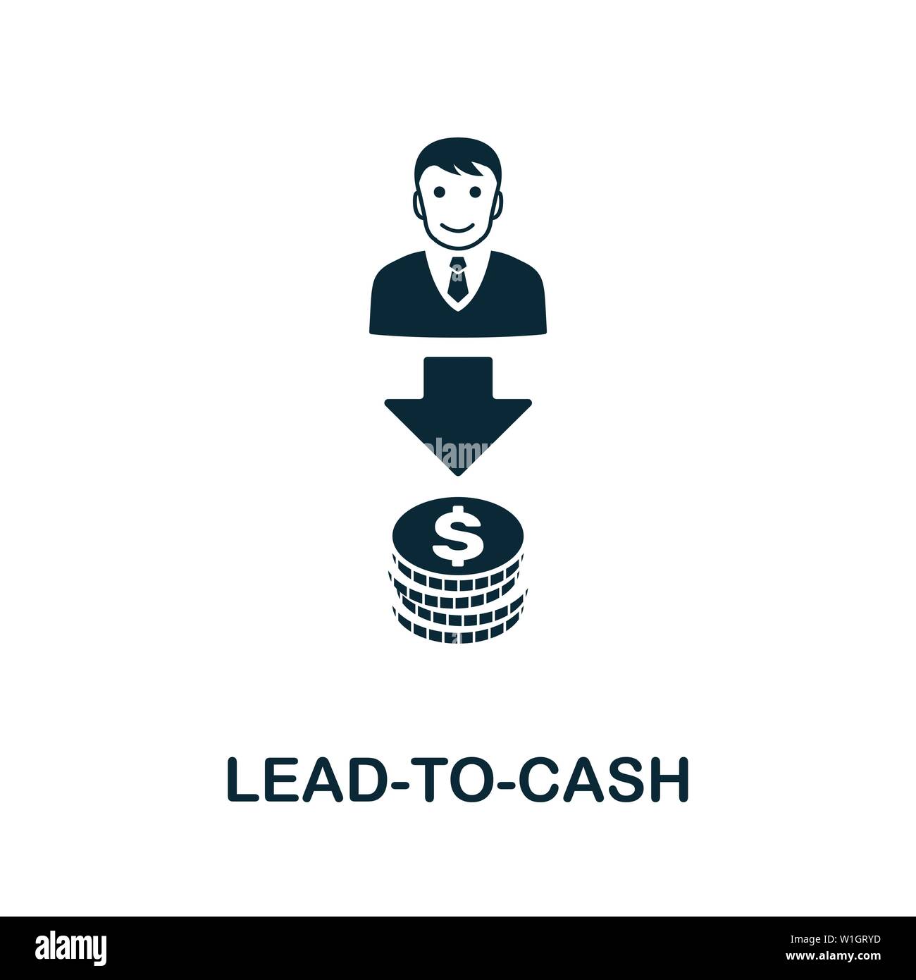 Lead-To-Cash vector icon symbol. Creative sign from crm icons ...