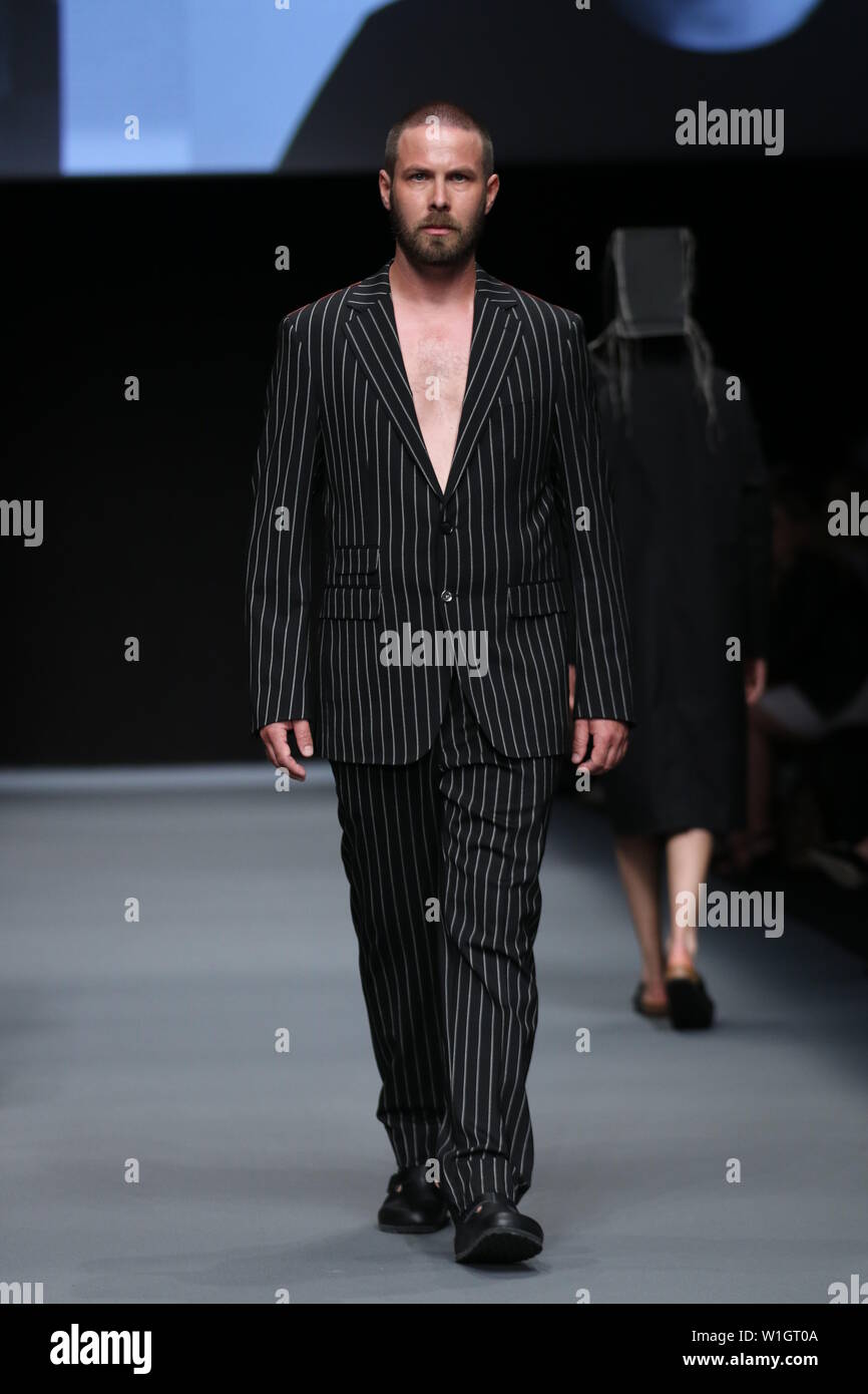 Models walk the runway at the Richert Beil show during the Mercedes ...