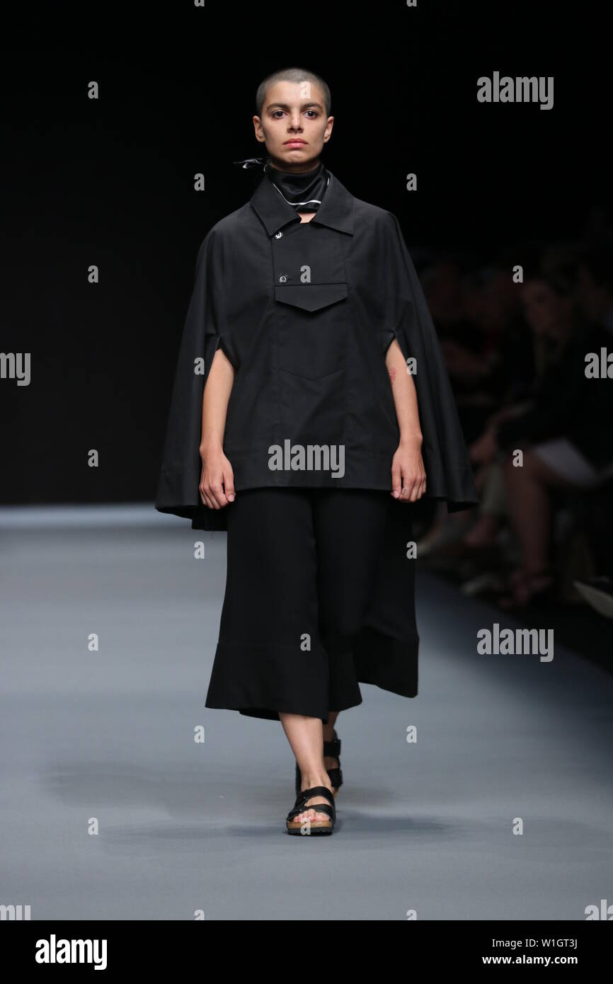 Models walk the runway at the Richert Beil show during the Mercedes ...