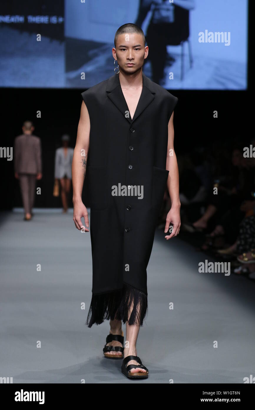 Models walk the runway at the Richert Beil show during the Mercedes ...