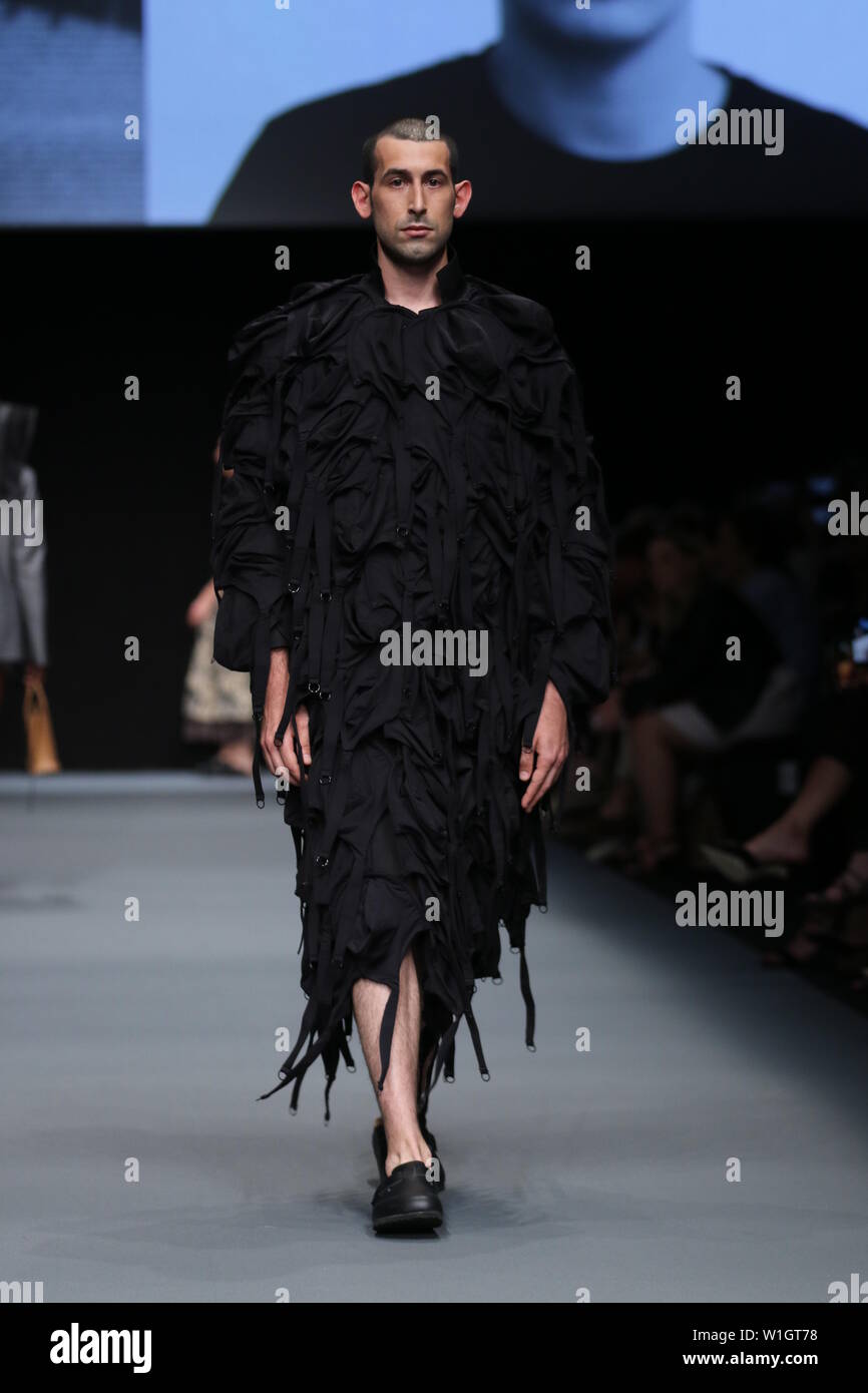 Models walk the runway at the Richert Beil show during the Mercedes ...