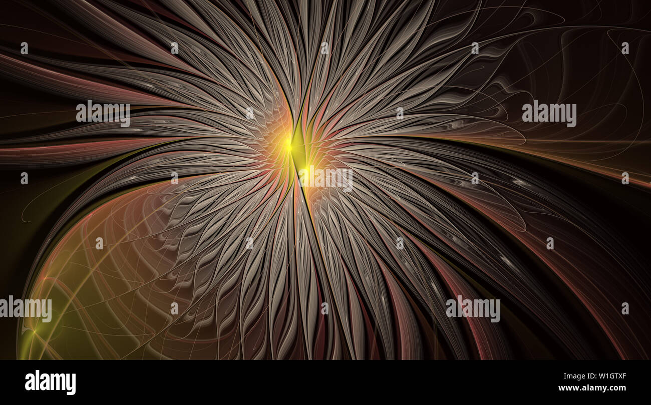 Fantasy artistic flower with lighting effect. Beautiful shin