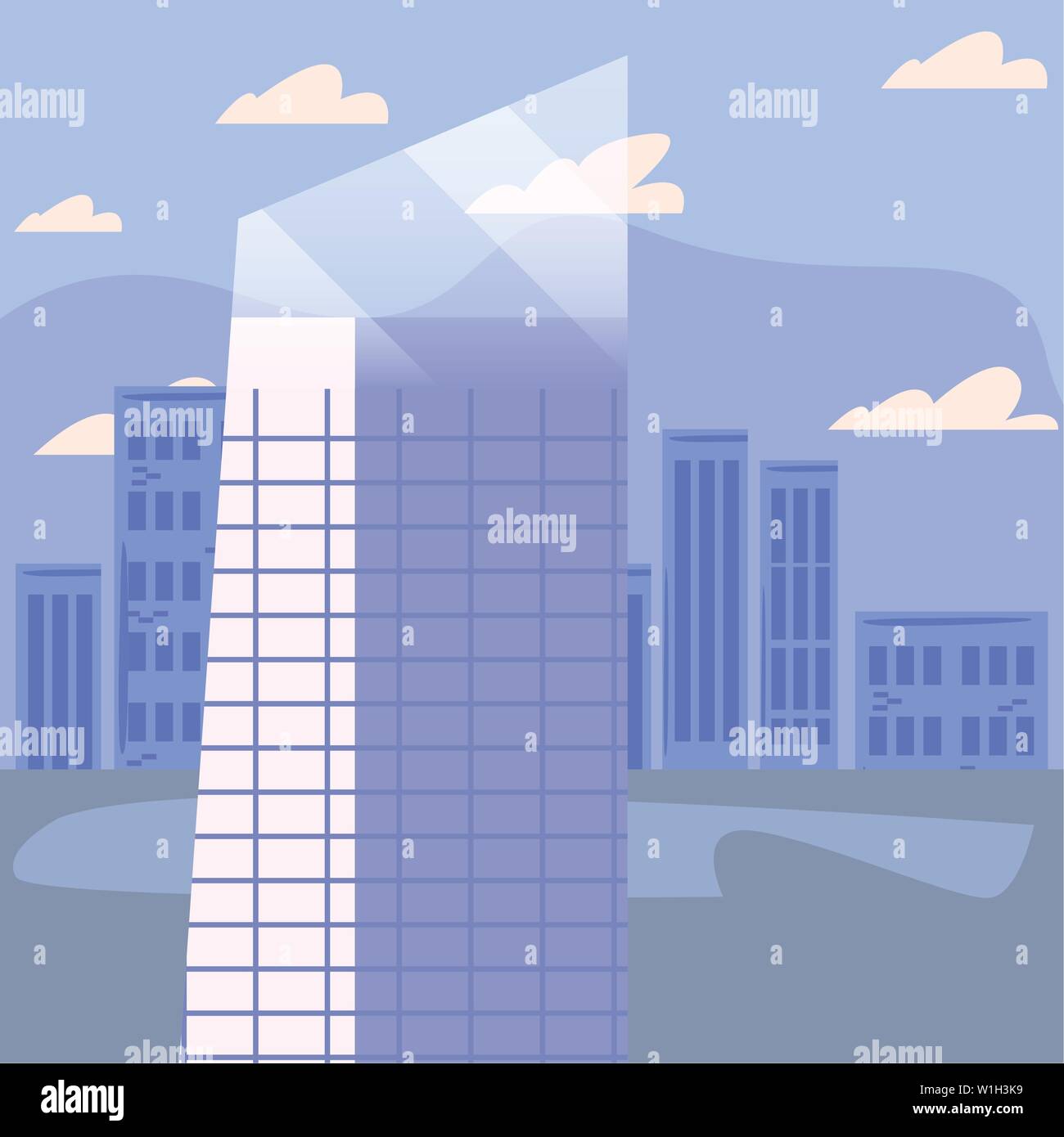 skyscraper urban city sky background vector illustration Stock Vector ...