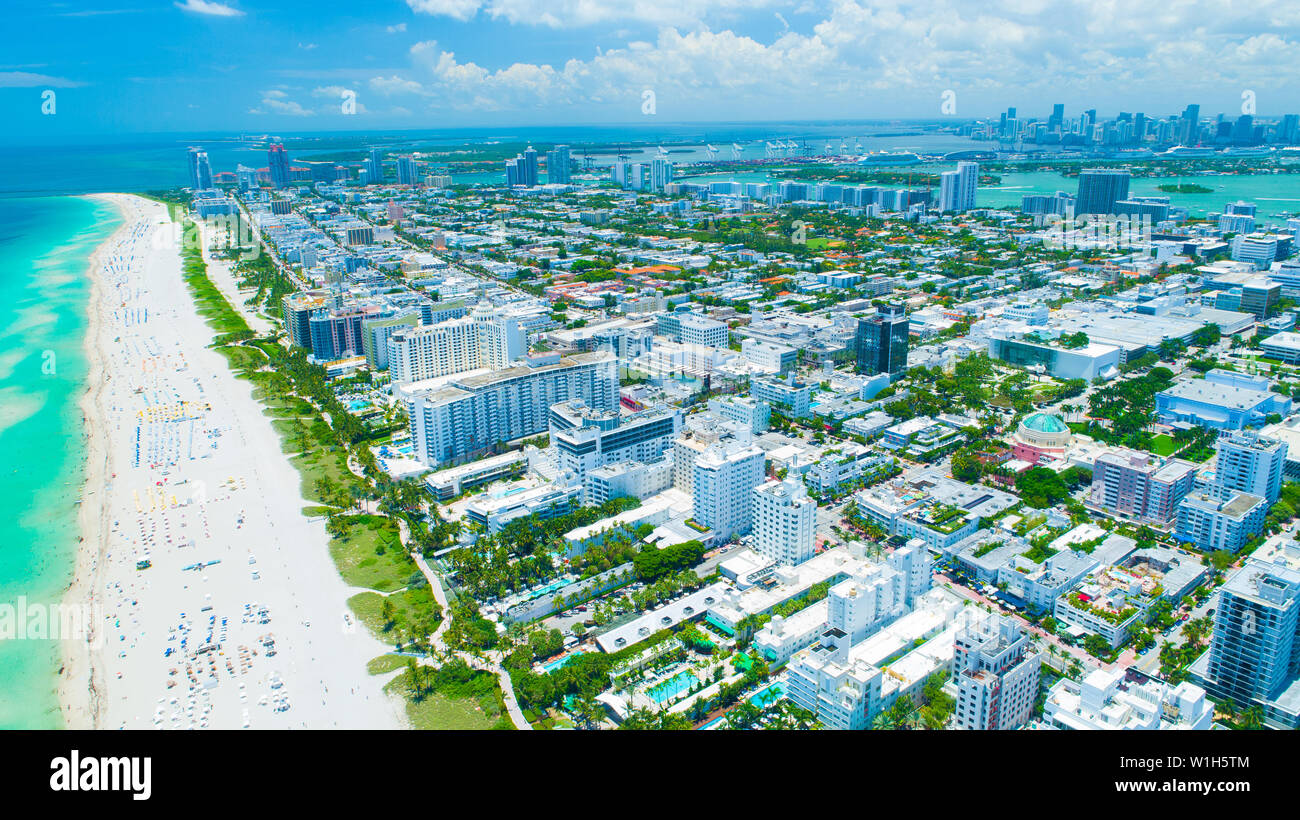 Aerial view of Miami Beach. Florida. USA Stock Photo - Alamy