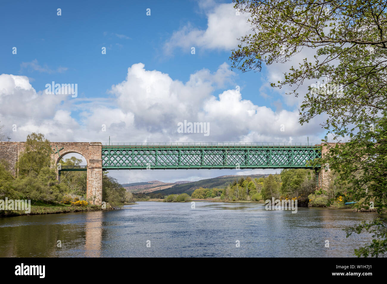 Shin Viaduct, Invershin, Highlands, Scotland, UK Stock Photo