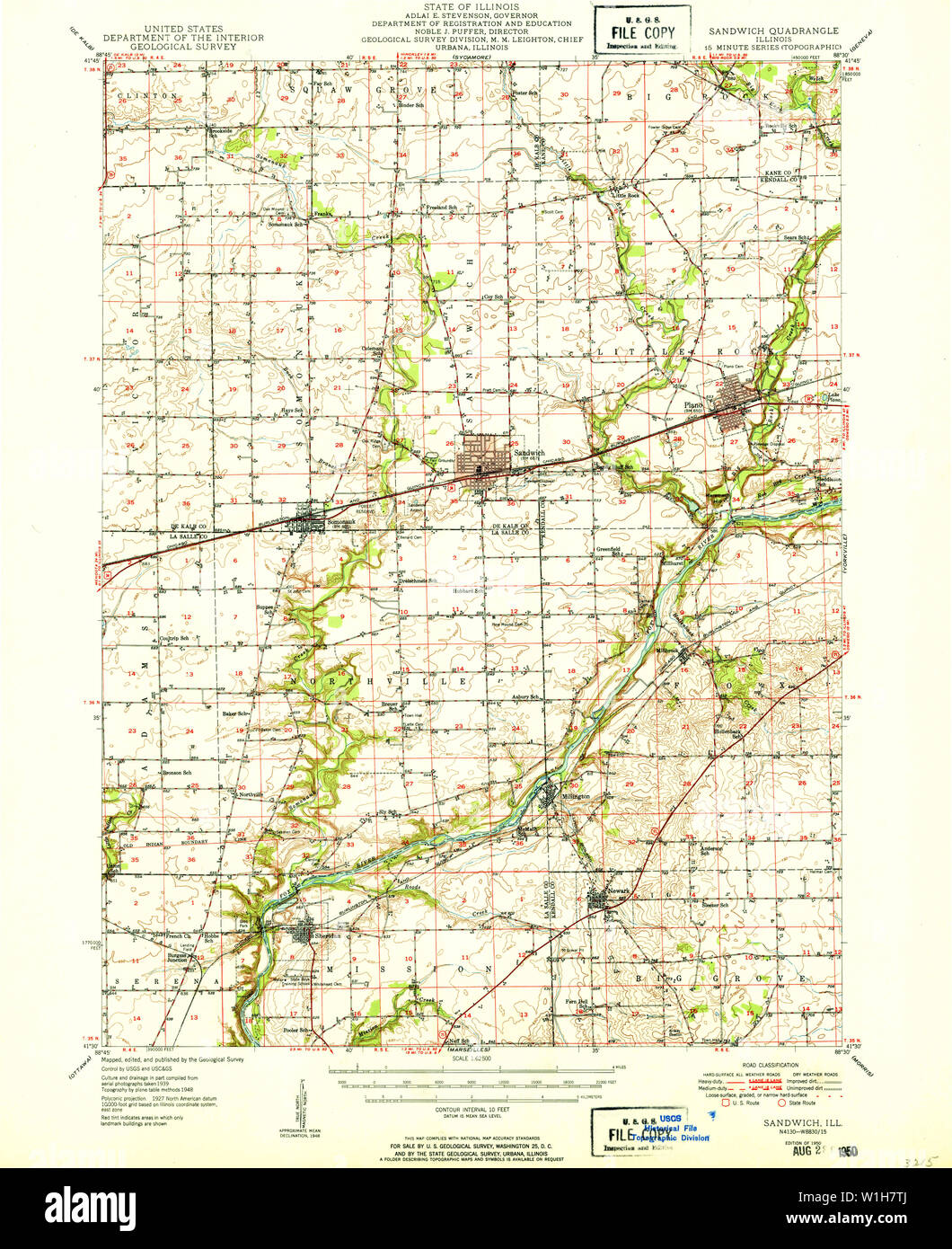 Map of sandwich illinois hires stock photography and images Alamy