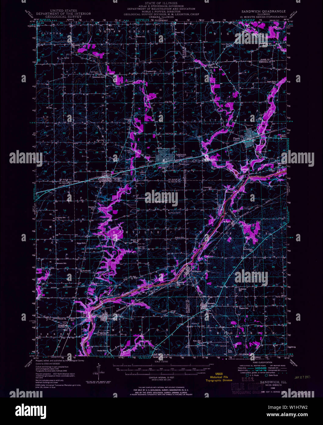Map of sandwich illinois hires stock photography and images Alamy