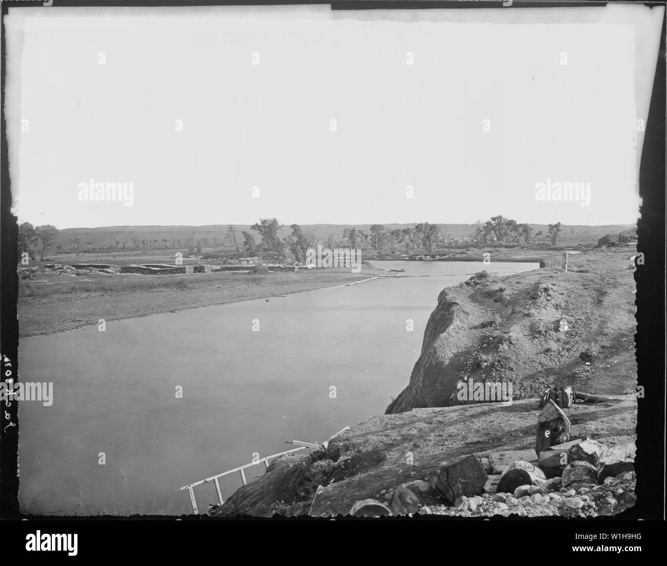 North Platte River, at Fort Steele. Carbon County, Wyoming Stock Photo