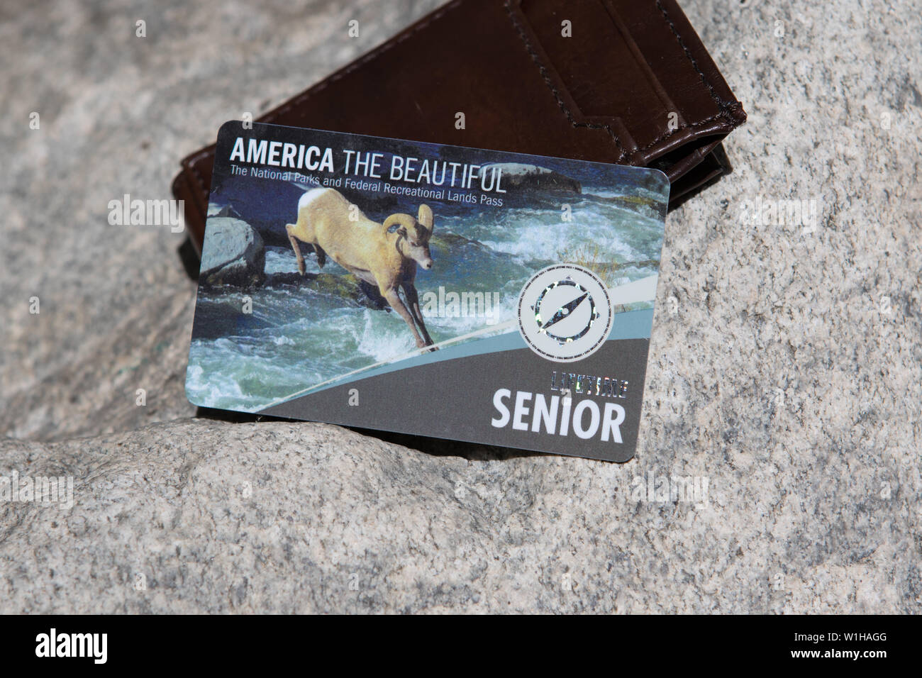 2019 America the Beautiful  National Parks & Federal Recreational Lands lifetime Senior Pass Stock Photo