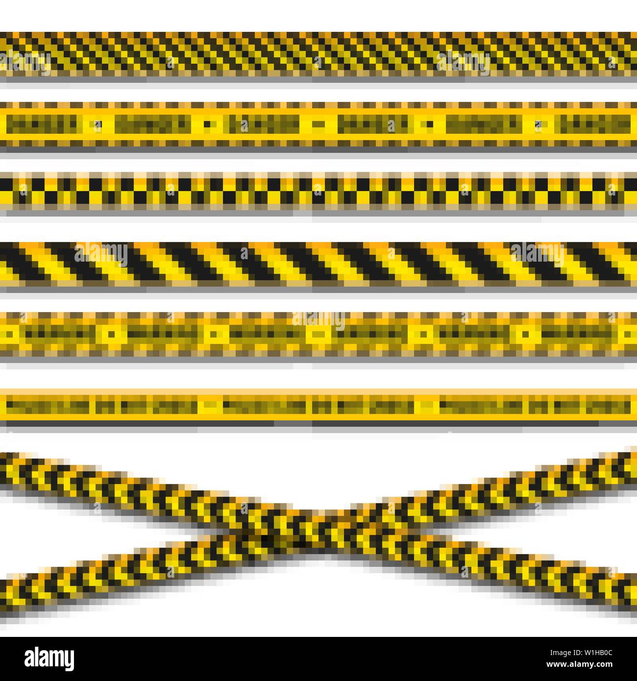 Yellow And Black Barricade Construction Tape. Police Warning Line ...
