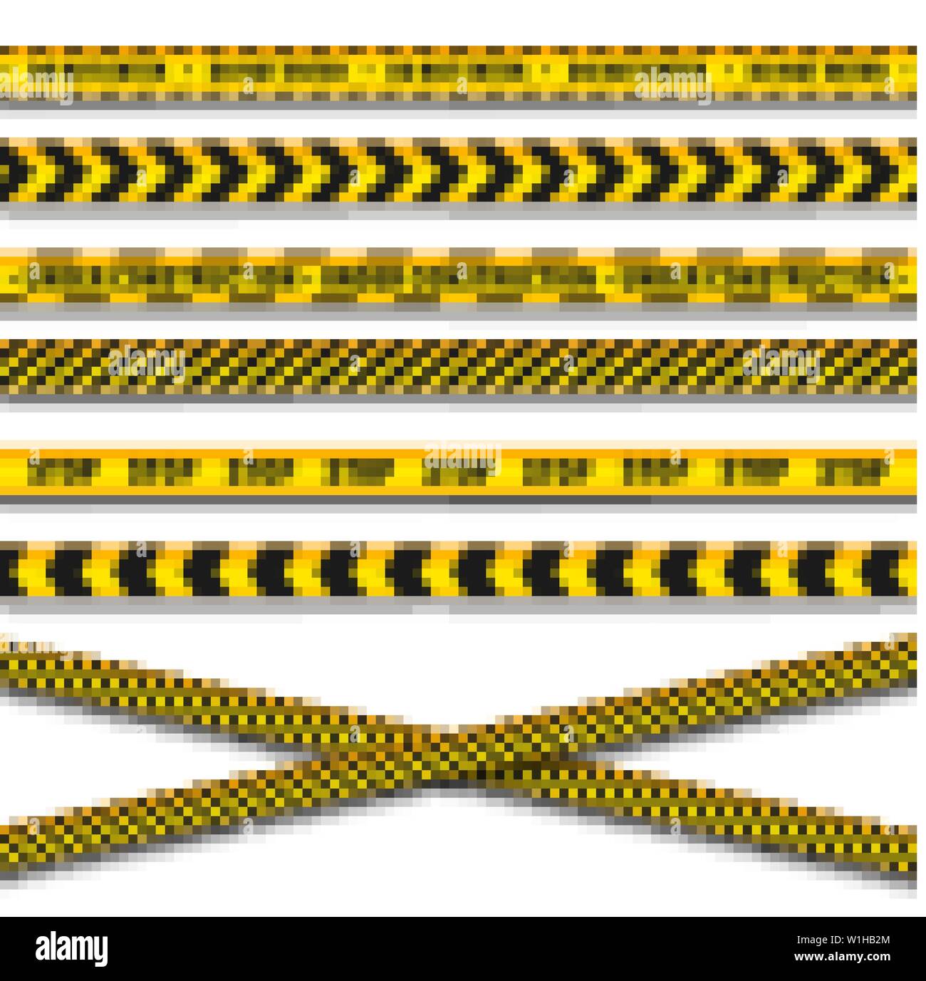 Yellow And Black Barricade Construction Tape. Police Warning Line ...