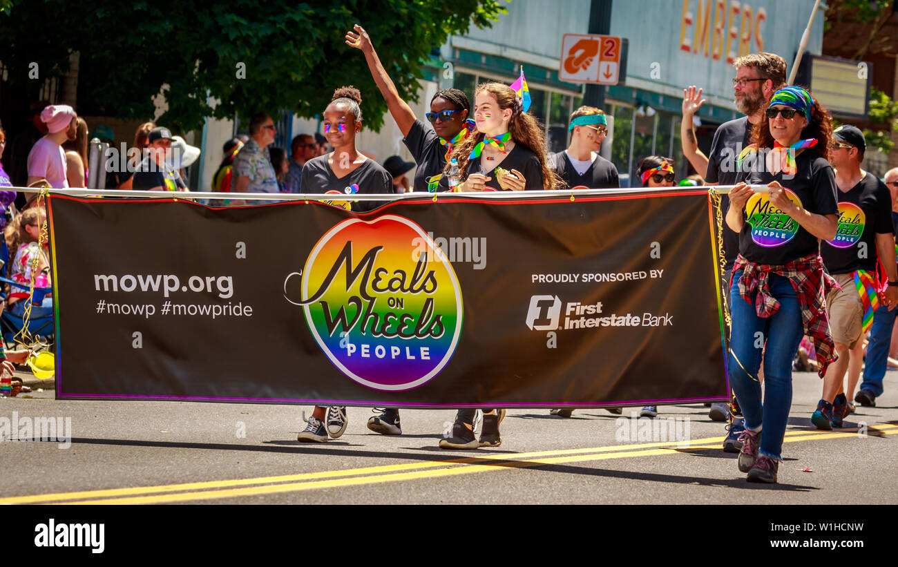 Portland, Oregon, USA June 16, 2019 Meals on Wheels People in