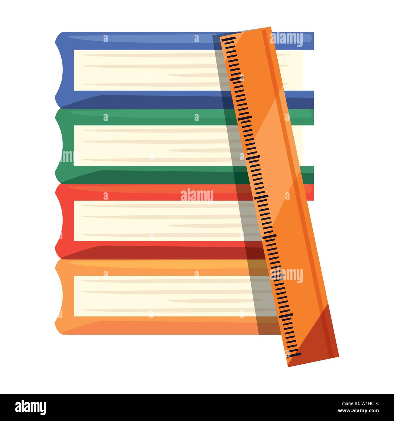 Book Ruler Background book stacked and ruler back to school vector illustration Stock Vector ...