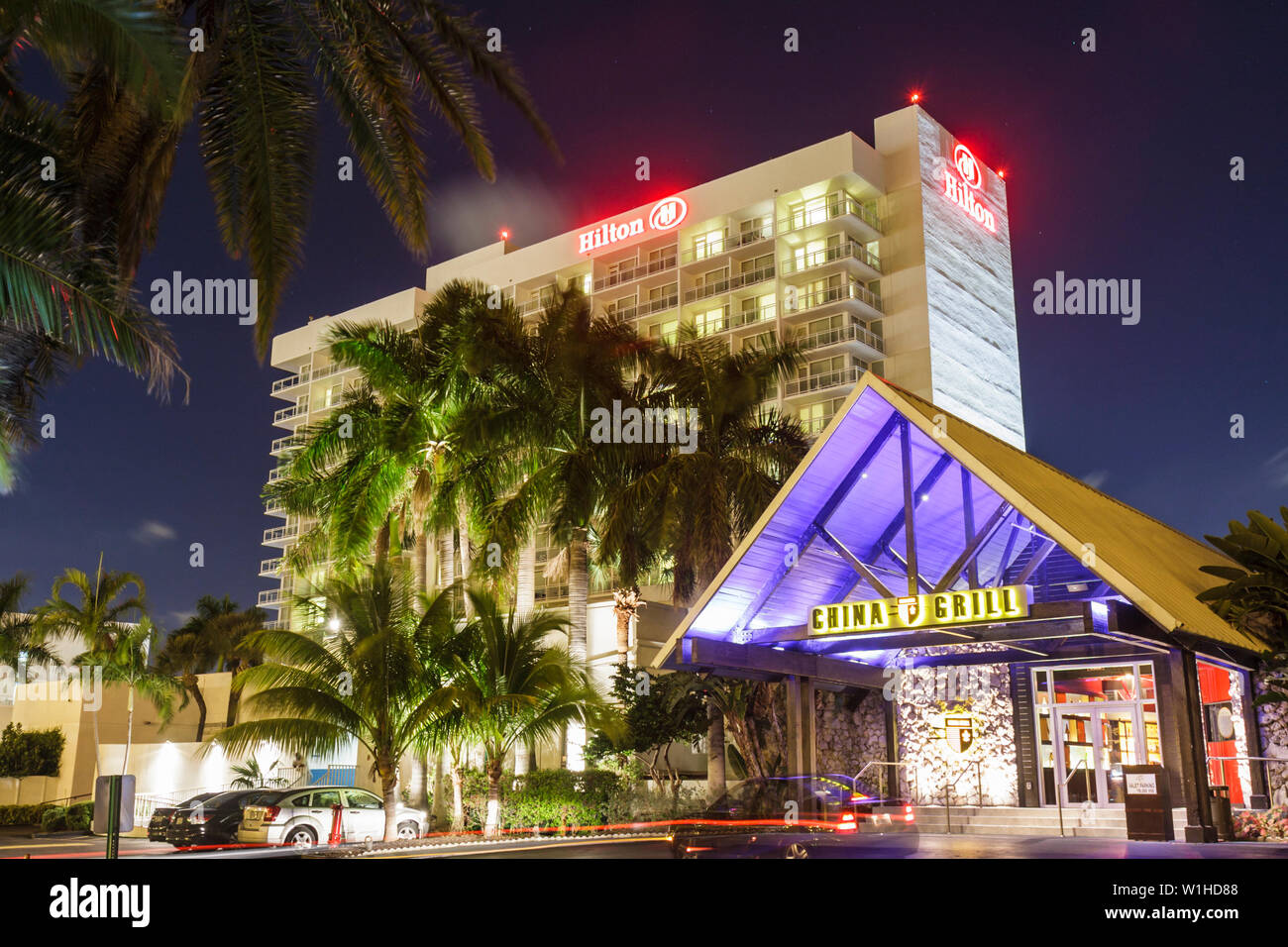 Fort Ft. Lauderdale Florida,Hilton Fort Lauderdale Marina,hotel,luxury,China Grill,restaurant restaurants food dining cafe cafes,service,cuisine,Asian Stock Photo