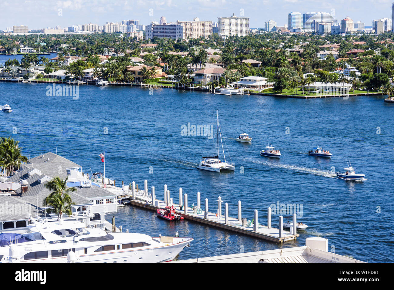Fort Ft. Lauderdale Florida,Hilton Fort Lauderdale Marina,hotel hotels lodging inn motel motels,view,Intracoastal Stranahan River water,waterfront,man Stock Photo