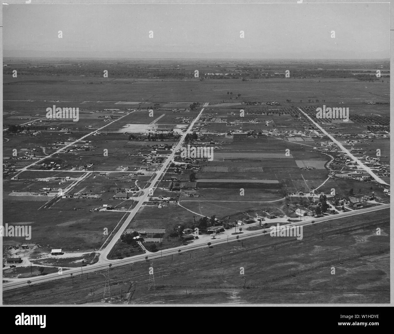 Olivehurst, Sutter County, California. Another air view of Olivehurst