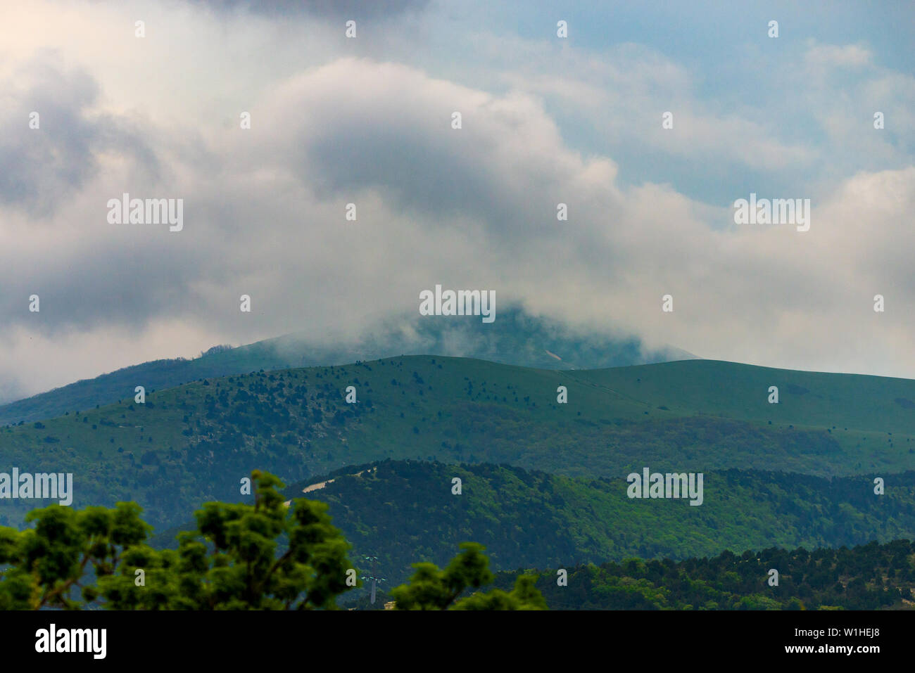 The big powerful storm clouds before a thunder-storm Stock Photo