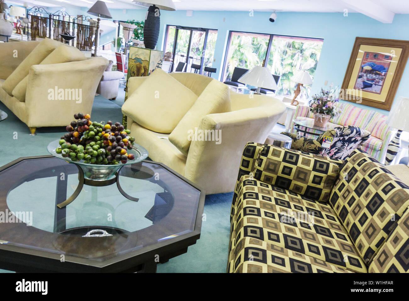 Florida Fl South Collier County Naples Furniture Store Retail Showroom Couch Sofa Cocktails Table Furnishing Decor Interior Design Shopp Stock Photo Alamy