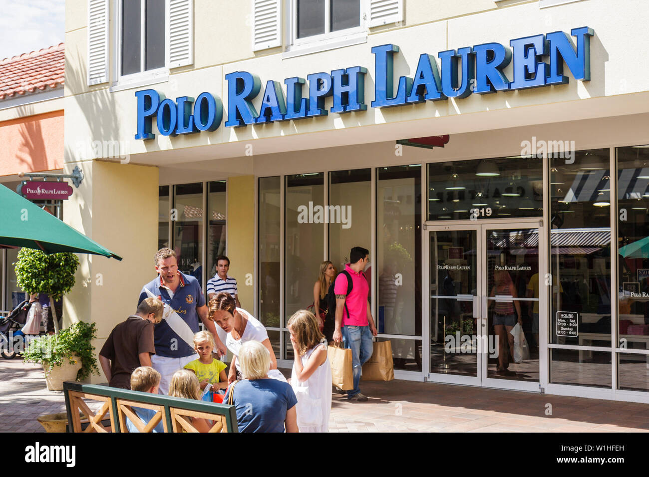 Naples Florida,Estero,Miromar Outlets,retail,mall arcade,brand,designer, discount,Polo Ralph Lauren,store,stores,businesses,district,shopping  shopper s Stock Photo - Alamy
