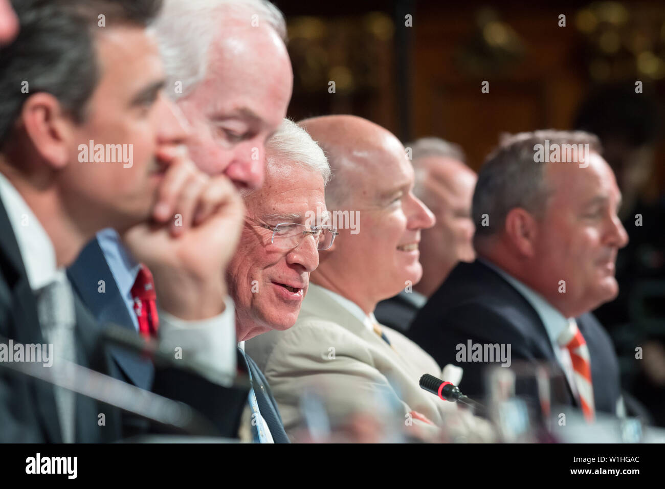 U.S. House of Representatives Member Tom Graves, Senate Member John Cornyn, Senate Member and Co-Chair of the Commission, Roger Wicker and U.S. House Stock Photo